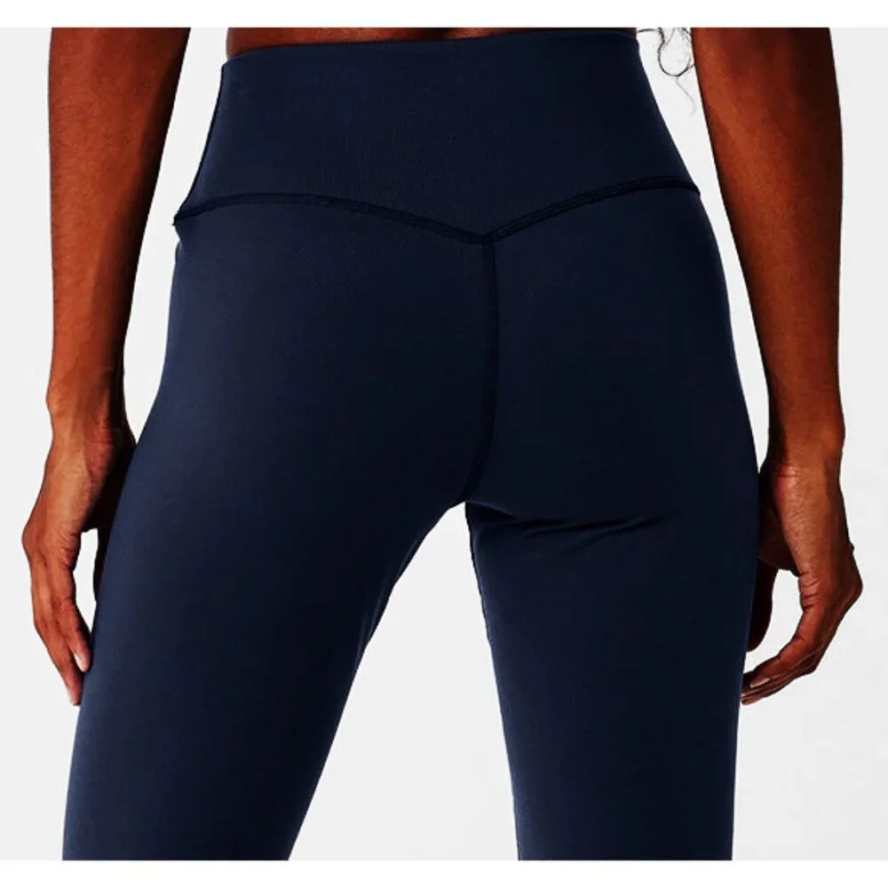 Alo Airbrush Winter Warm High-Waist Nocturne Legging Navy Brushed Fleece Hi-Rise